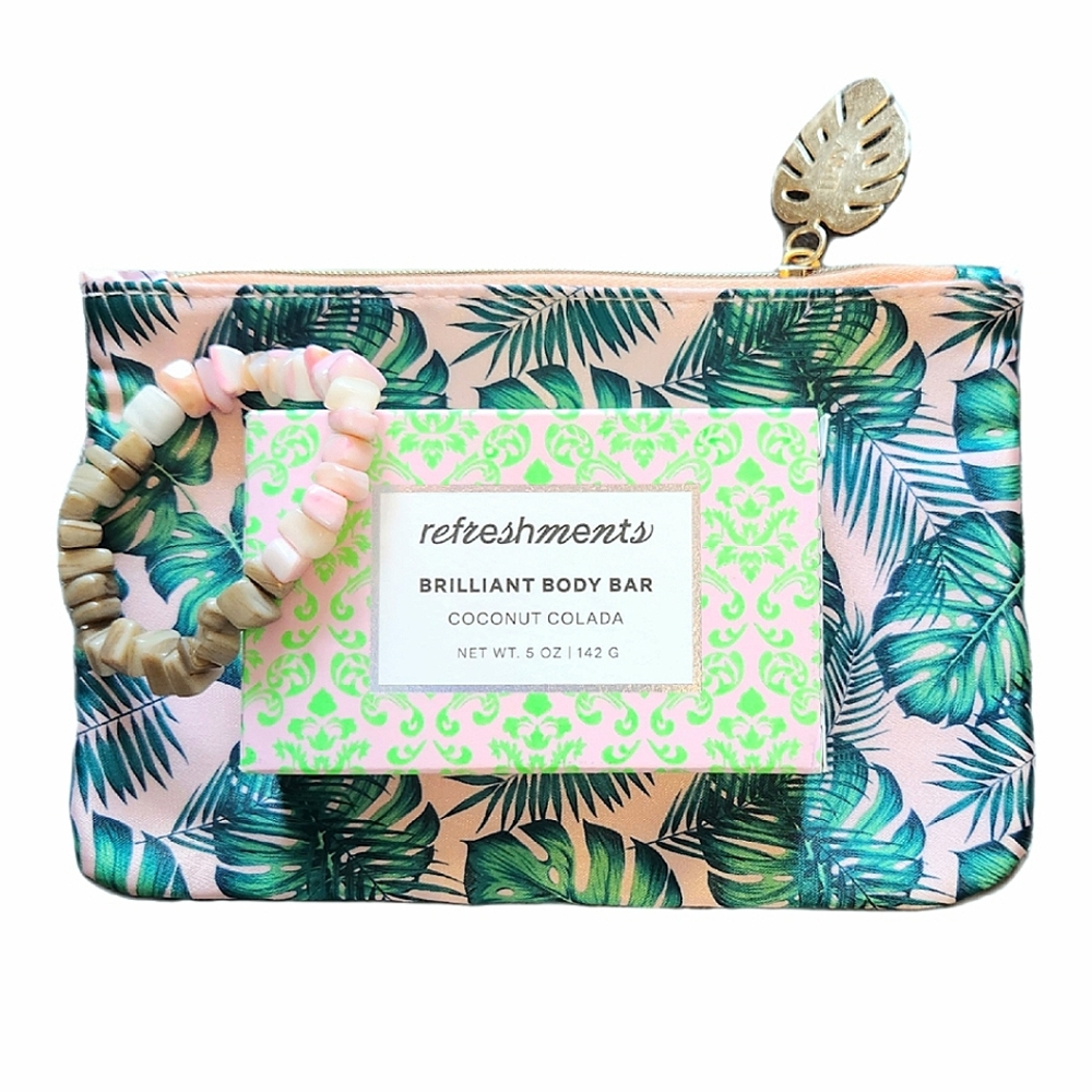 3 PC Set - Refreshments Brilliant Body Bar w/ Shell Bracelet & Ipsy Pouch